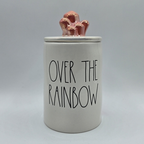 Rae Dunn Over the Rainbow Cotton Candy Scented Candle w crystal shaped topper - Picture 1 of 5
